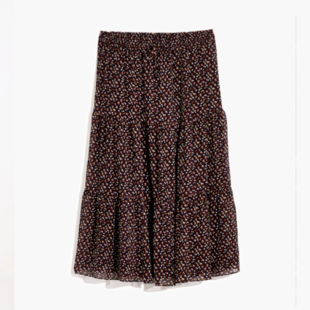 Madewell Georgette Tiered Maxi Skirt in Adorable Ditsy  XS. NTW